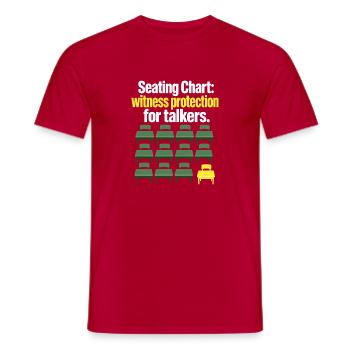 Blague drôle sur le plan de siège des professeurs et la protection des témoins - T-shirt homme - rouge - Devant - AI Model Male 178 dark (178cm)