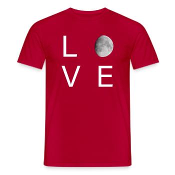 Minimal Lunar Love - Men's T-Shirt - red - Front - AI Model Male 178 dark (178cm)