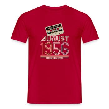 Cassette | Best of August 1956 | Limited Edition - Men's T-Shirt - red - Front - AI Model Male 178 dark (178cm)