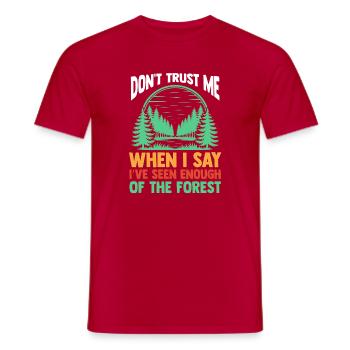 Hiking Mountain Trail Backpacking Outdoors Poaching - Men's T-Shirt - red - Front - AI Model Male 178 dark (178cm)