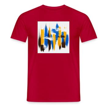 Battements Urbains Bleu Miel - T-shirt homme - rouge - Devant - AI Model Male 178 dark (178cm)
