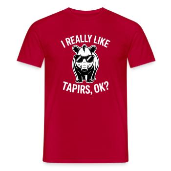 Dictons de tapir Tapir Drôle de cadeau de tapir - T-shirt homme - rouge - Devant - AI Model Male 178 dark (178cm)
