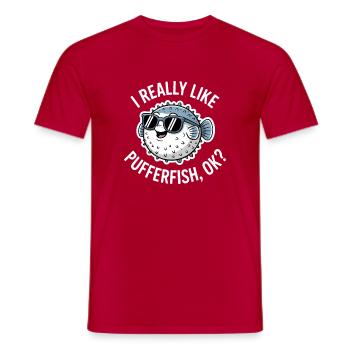 Kugelfische Sprüche Lustiges Kugelfische Geschenk  - Männer T-Shirt - Rot - Vorne - AI Model Male 178 dark (178cm)