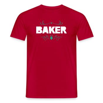Typographie décorative de Baker - T-shirt homme - rouge - Devant - AI Model Male 178 dark (178cm)