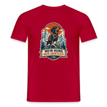 Mein Hund. Mein Abenteuer. – Dackel Outdoor - Männer T-Shirt - Rot - Vorne - AI Model Male 178 dark (178cm)