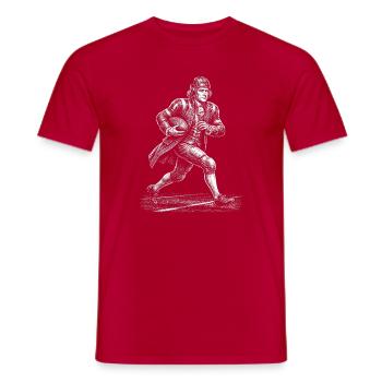 Thomas Jefferson American Football - Men's T-Shirt - red - Front - AI Model Male 178 dark (178cm)
