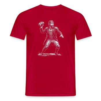 James A. Football américain - T-shirt homme - rouge - Devant - AI Model Male 178 dark (178cm)