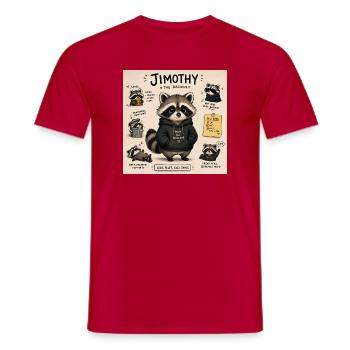 Timothy the Raccoon in Hoodie - Men's T-Shirt - red - Front - AI Model Male 178 dark (178cm)
