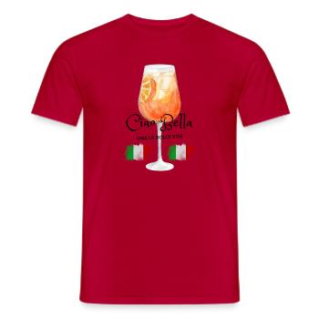 Italian Sunset Aperitivo Glass - Men's T-Shirt - red - Front - AI Model Male 178 dark (178cm)