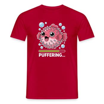 Kugelfische Sprüche Lustiges Kugelfische Geschenk  - Männer T-Shirt - Rot - Vorne - AI Model Male 178 dark (178cm)