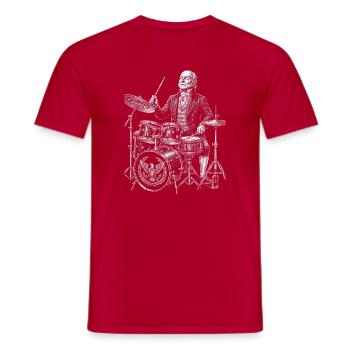 John Quincy Adams plays drums - Men's T-Shirt - red - Front - AI Model Male 178 dark (178cm)