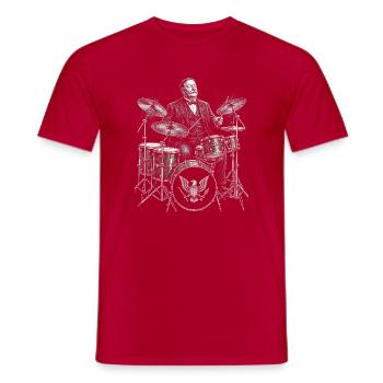 William Howard Taft joue de la batterie - T-shirt homme - rouge - Devant - AI Model Male 178 dark (178cm)