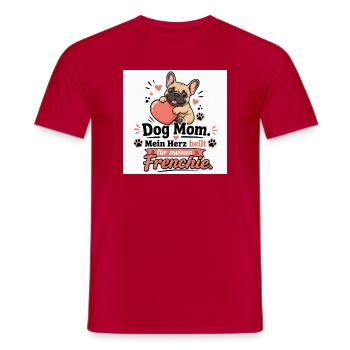 Frenchie Dog Mom HerzDesign - Männer T-Shirt - Rot - Vorne - AI Model Male 178 dark (178cm)