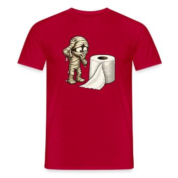 La momie et le dessin animé en papier toilette - T-shirt homme - rouge - Devant - AI Model Male 178 dark (178cm)