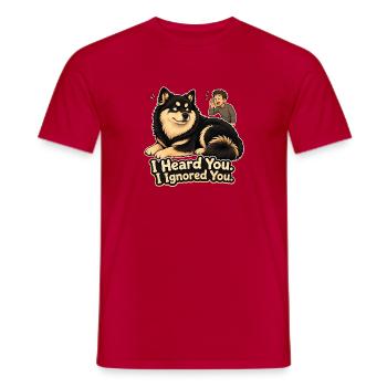 Je t’ai ignoré, Finnois Lapphund - T-shirt homme - rouge - Devant - AI Model Male 178 dark (178cm)