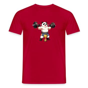 Panda Powerlifting Champion - Men's T-Shirt - red - Front - AI Model Male 178 dark (178cm)