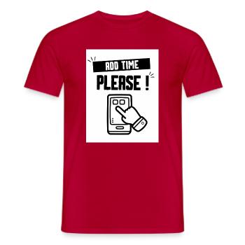 Add Time Please - Men's T-Shirt - red - Front - AI Model Male 178 dark (178cm)