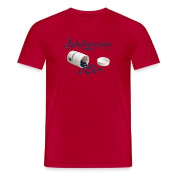 Antidepressive Anker Glitter Logo - Männer T-Shirt - Rot - Vorne - AI Model Male 178 dark (178cm)