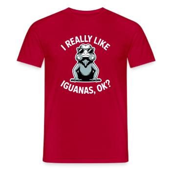 Leguane Sprüche Leguane Lustiges Leguane Geschenk  - Männer T-Shirt - Rot - Vorne - AI Model Male 178 dark (178cm)