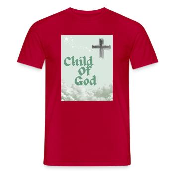 Art nuage de l’Enfant de Dieu Cross - T-shirt homme - rouge - Devant - AI Model Male 178 dark (178cm)