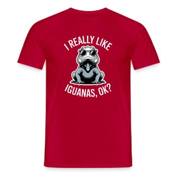 Leguane Sprüche Leguane Lustiges Leguane Geschenk  - Männer T-Shirt - Rot - Vorne - AI Model Male 178 dark (178cm)