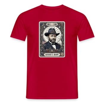 Ulysses S Grant Tarot Card - Men's T-Shirt - red - Front - AI Model Male 178 dark (178cm)