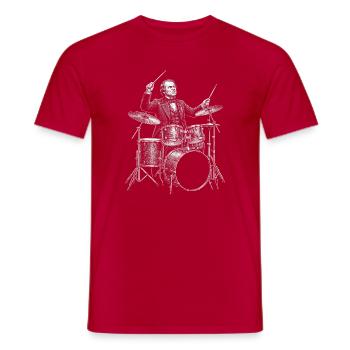 Andrew Johnson joue de la batterie - T-shirt homme - rouge - Devant - AI Model Male 178 dark (178cm)