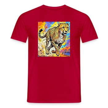 Gepard - Männer T-Shirt - Rot - Vorne - AI Model Male 178 dark (178cm)