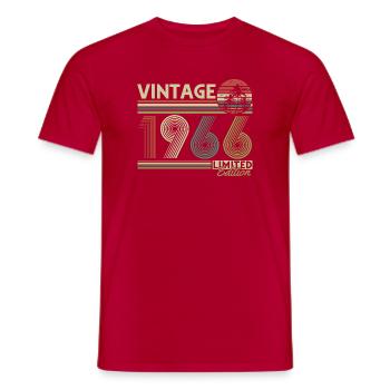 Vintage 1966 Jahrgang Geburtstag Geschenk Retro - Männer T-Shirt - Rot - Vorne - AI Model Male 178 dark (178cm)