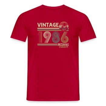 Vintage 1986 Vintage Cadeau d’anniversaire Rétro - T-shirt homme - rouge - Devant - AI Model Male 178 dark (178cm)