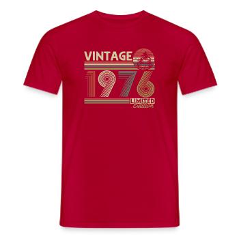 Millésime 1976 Vintage Cadeau d’anniversaire Rétro - T-shirt homme - rouge - Devant - AI Model Male 178 dark (178cm)