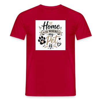 Home is where my pet is - Men's T-Shirt - red - Front - AI Model Male 178 dark (178cm)