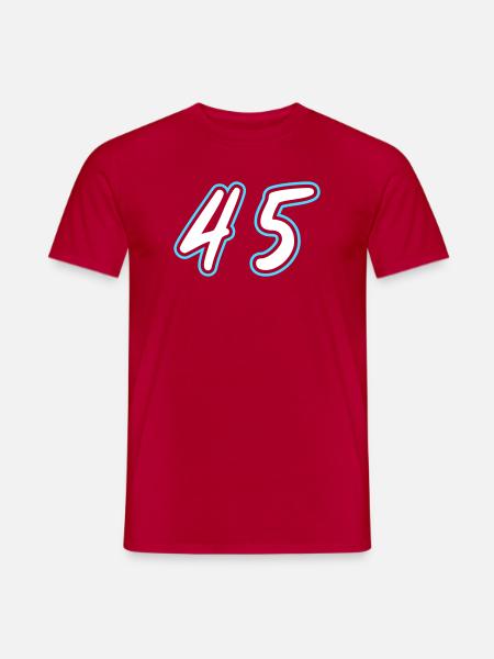 45 Zahl symbol - Männer T-Shirt - Rot