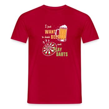 Dartpfeil de fléchettes - T-shirt homme - rouge - Devant - AI Model Male 178 dark (178cm)