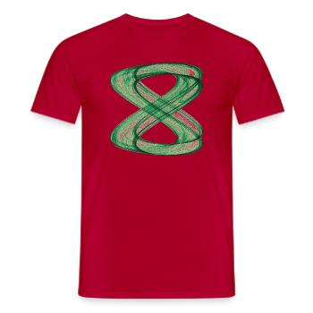 Chemins entrelacés – Attracteur étrange - T-shirt homme - rouge - Devant - AI Model Male 178 dark (178cm)