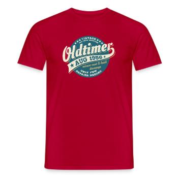 Millésime août 1956 - Anniversaire - Cadeau - T-shirt homme - rouge - Devant - AI Model Male 178 dark (178cm)