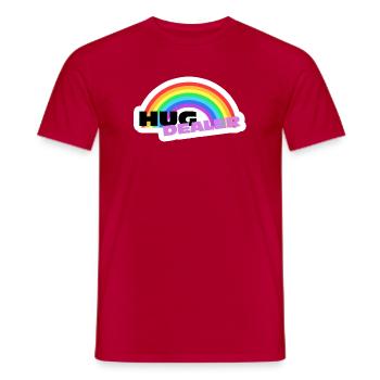Autocollants Hug Dealer : design arc-en-ciel coloré - T-shirt homme - rouge - Devant - AI Model Male 178 dark (178cm)