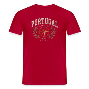 Emblème de l’Esprit Atlantique du Portugal - T-shirt homme - rouge - Devant - AI Model Male 178 dark (178cm)