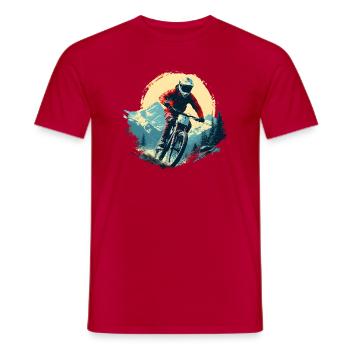 Portrait en VTT - T-shirt homme - rouge - Devant - AI Model Male 178 dark (178cm)
