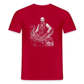 James Un barbecue grillé - T-shirt homme - rouge - Devant - AI Model Male 178 dark (178cm)