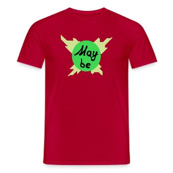 May be – Grüner Kreis Grafik - Männer T-Shirt - Rot - Vorne - AI Model Male 178 dark (178cm)