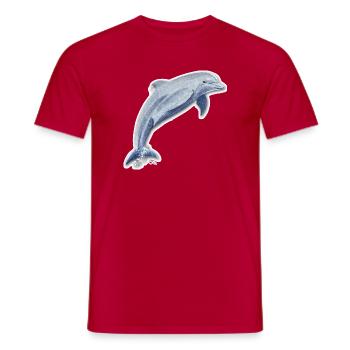 Delfin Glückssprung - Sonja von Staden - Männer T-Shirt - Rot - Vorne - AI Model Male 178 dark (178cm)