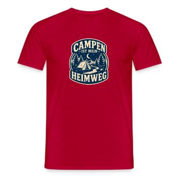 Campen ist mein Heimweg - Männer T-Shirt - Rot - Vorne - AI Model Male 178 dark (178cm)