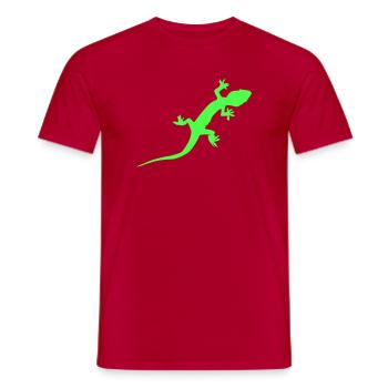 Neon Gecko Silhouette - Men's T-Shirt - red - Front - AI Model Male 178 dark (178cm)