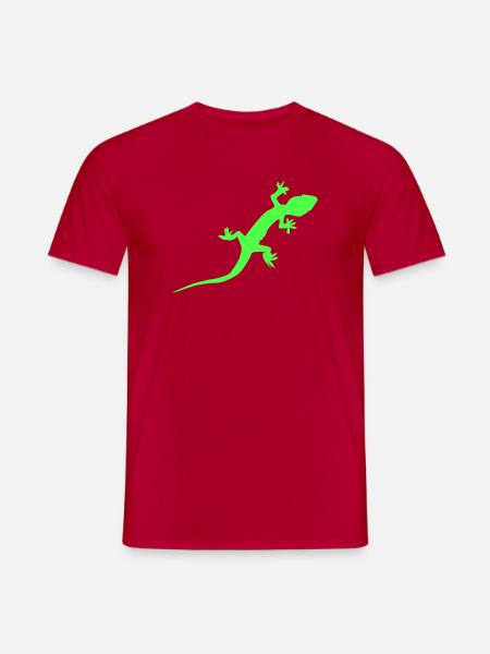 Neon Gecko Silhouette - Men's T-Shirt - red