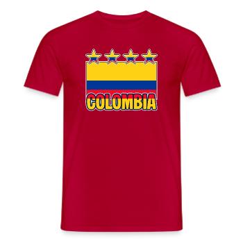 Colombian Flag Colombia Funny - Men's T-Shirt - red - Front - AI Model Male 178 dark (178cm)