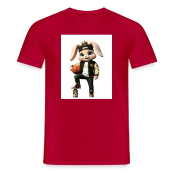 Crowned Basketball Bunny - Men's T-Shirt - red - Front - AI Model Male 178 dark (178cm)