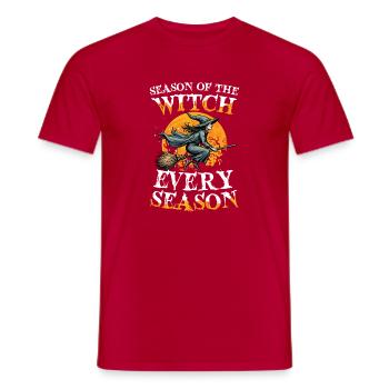 Season Of The Witch Every Season Hexe Halloween - Men's T-Shirt - red - Front - AI Model Male 178 dark (178cm)