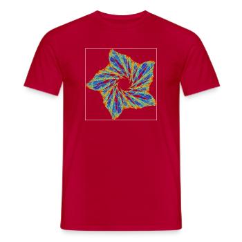 Fleur orbitale – Attracteur étrange - T-shirt homme - rouge - Devant - AI Model Male 178 dark (178cm)