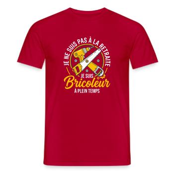 Retraite Bricoleur À Plein Temps Cadeau Humour - T-shirt homme - rouge - Devant - AI Model Male 178 dark (178cm)